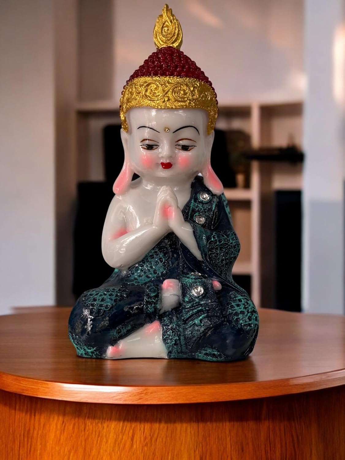 Vaastu Baby Buddha Resin Figurine Set for Home/Office/Car Decor Combo Set of 4 PC Big Size Buddha (22 Cm)