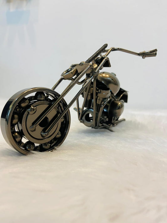 Luxe Home Decor - Iron Mini Bike for Home Decor Decorative Showpiece Office Showcase (5x3-inches, Silver) Multi Design