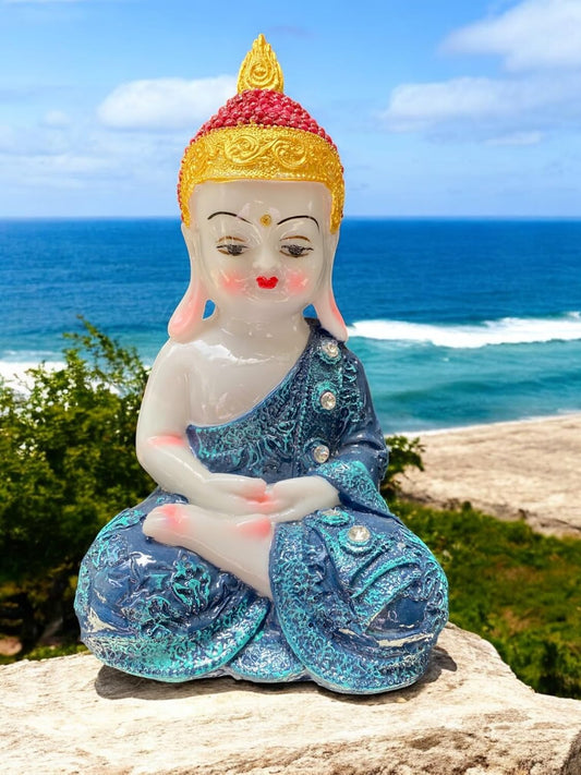 Vaastu Baby Buddha Resin Figurine Set for Home/Office/Car Decor Combo Set of 4 PC Big Size Buddha (22 Cm)