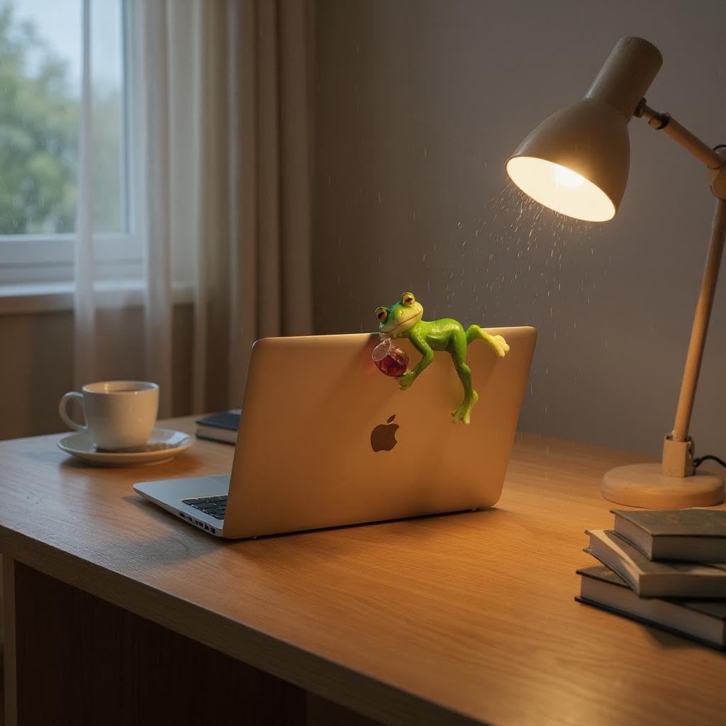 Small Frog Figurine for Garden – Resin Artificial Animal Ornament – Cute Lawn Decor for Outdoor, Backyard, Grass & Home Decoration – 1x Frog Statue