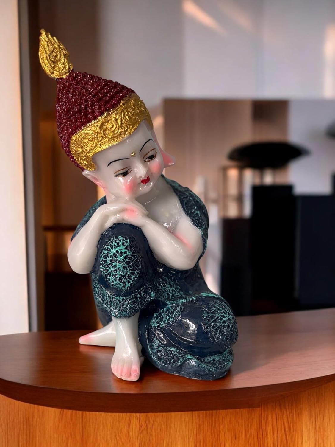 Vaastu Baby Buddha Resin Figurine Set for Home/Office/Car Decor Combo Set of 4 PC Big Size Buddha (22 Cm)
