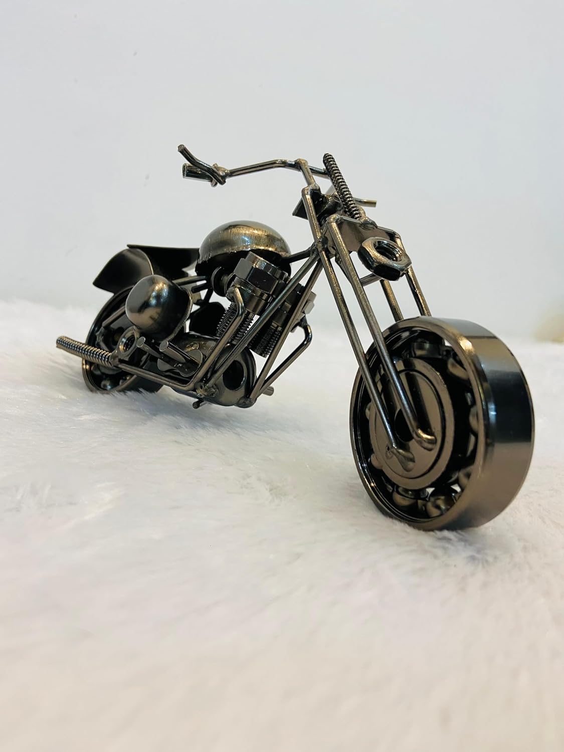 Luxe Home Decor - Iron Mini Bike for Home Decor Decorative Showpiece Office Showcase (5x3-inches, Silver) Multi Design